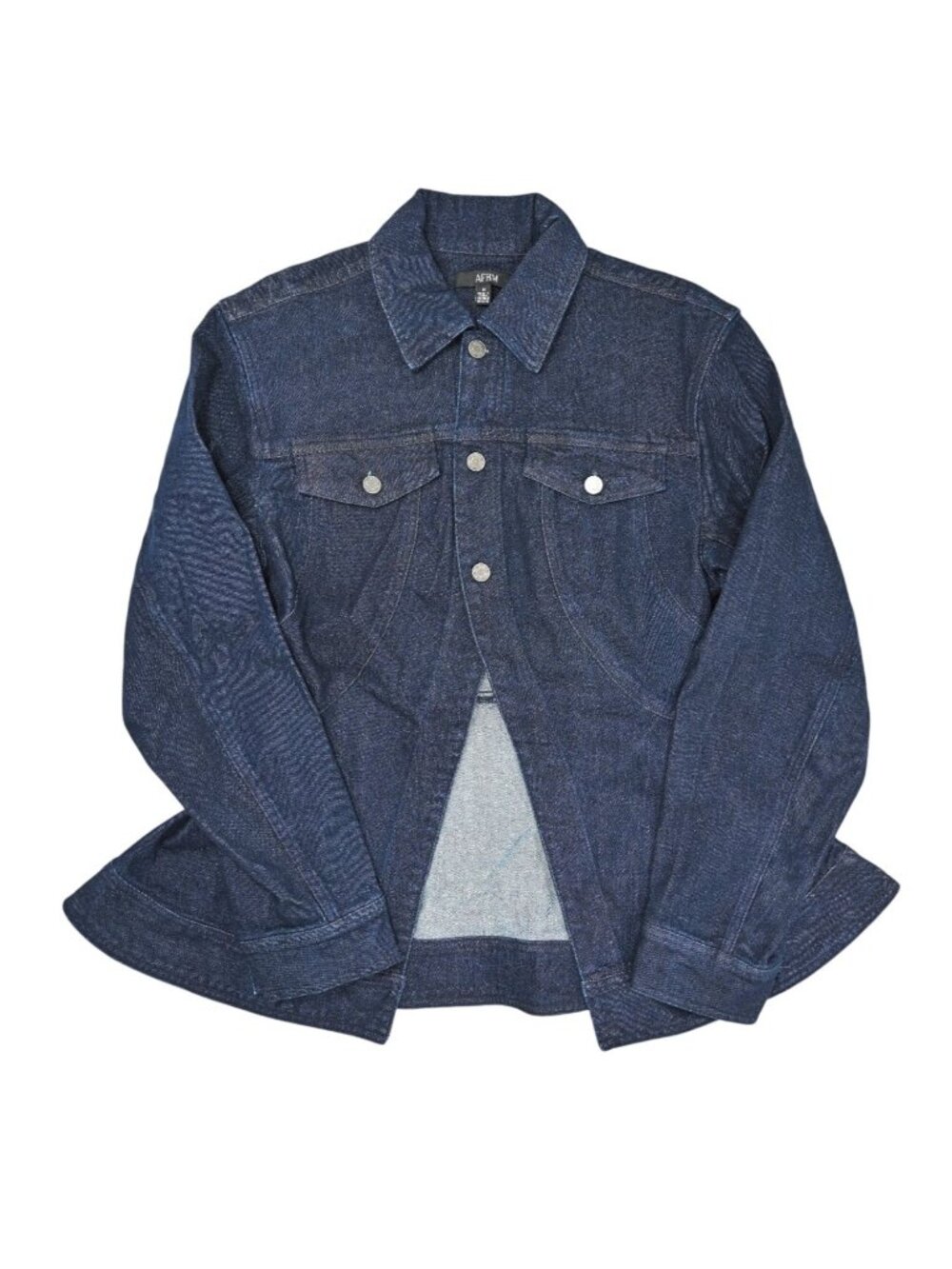 AFRM The Peplum Denim Jacket in Midnight Rinse Wash